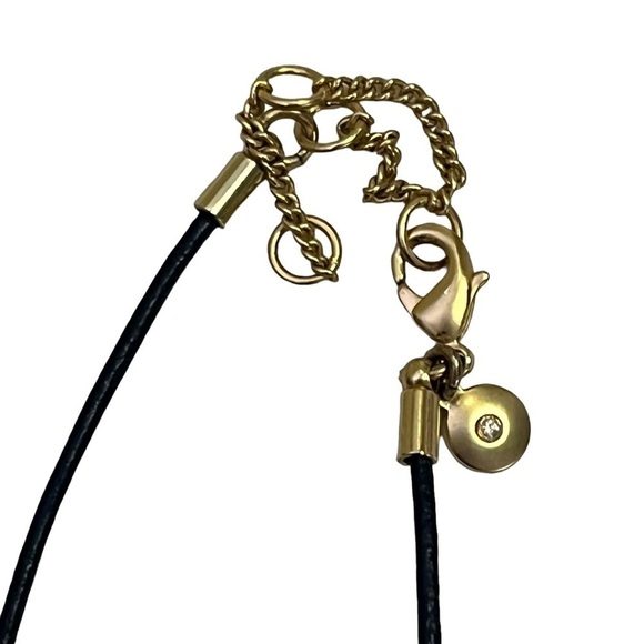 J Crew Geometric Sphere Spikes Gold Cord Necklace - Picture 2 of 5